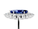 White gold Marquise Cut Blue Sapphire Floral Double Halo Engagement Ring with Prong Setting_89