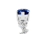 White gold Marquise Cut Blue Sapphire Scattered Round Accent Ring with Prong Setting_41