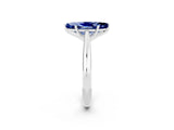 White gold Marquise Cut Blue Sapphire Solitaire Engagement Ring with Cathedral Setting and Four-Prong Mount_98