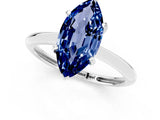 White gold Marquise Cut Blue Sapphire Solitaire Engagement Ring with Classic Band and Four-Prong Setting_13