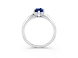 White gold Marquise Cut Blue Sapphire Solitaire Engagement Ring with Classic Band and Four-Prong Setting_15