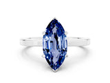White gold Marquise Cut Blue Sapphire Solitaire Engagement Ring with Classic Band and Four-Prong Setting_24