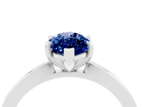 White gold Marquise Cut Blue Sapphire Solitaire Engagement Ring with Classic Band and Four-Prong Setting_28