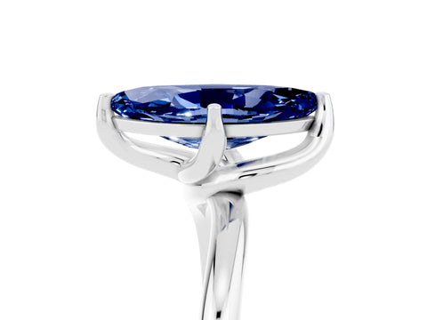 White gold Marquise Cut Blue Sapphire Solitaire Engagement Ring with Four-Prong Setting and Classic Band_39