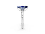 White gold Marquise Cut Blue Sapphire Solitaire Engagement Ring with Round Band and Four-Prong Setting_2
