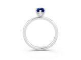 White gold Marquise Cut Blue Sapphire Solitaire Ring with Thin Band and Four-Prong Setting_15