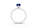 White gold Marquise Cut Blue Sapphire Solitaire Ring with Thin Band and Prong Setting_21
