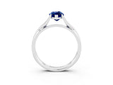 White gold Marquise Cut Blue Sapphire Solitaire Twist Band Prong Setting Ring_51