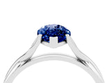 White gold Marquise Cut Blue Sapphire Solitaire Twist Band Prong Setting Ring_52