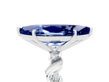White gold Marquise Cut Blue Sapphire Solitaire Twisted Band with Round  Accents and Prong Setting_36