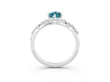 White gold Marquise Cut Blue Topaz Cluster Side Stone Solitaire Ring with Prong Setting_27