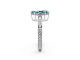 White gold Marquise Cut Blue Topaz Engagement Ring with Milgrain Channel Set Band and Prong Setting_2