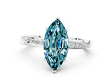 White gold Marquise Cut Blue Topaz Engagement Ring with Side Stone Accents and Four-Prong Setting_24