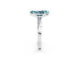 White gold Marquise Cut Blue Topaz Engagement Ring with Side Stone Accents and Four-Prong Setting_29