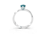 White gold Marquise Cut Blue Topaz Engagement Ring with Side Stone Accents and Four-Prong Setting_30