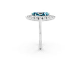 White gold Marquise Cut Blue Topaz Floral Double Halo Engagement Ring with Prong Setting_38