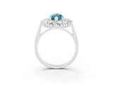 White gold Marquise Cut Blue Topaz Floral Double Halo Engagement Ring with Prong Setting_40