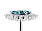 White gold Marquise Cut Blue Topaz Floral Double Halo Engagement Ring with Prong Setting_65