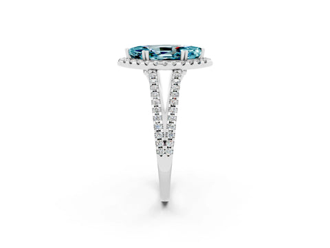 White gold Marquise Cut Blue Topaz Halo Split Shank Engagement Ring_14