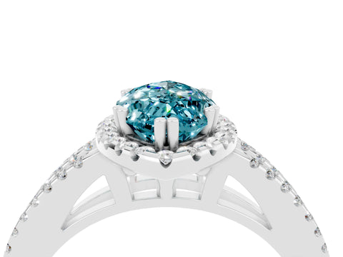 White gold Marquise Cut Blue Topaz Halo Split Shank Engagement Ring_16
