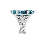 White gold Marquise Cut Blue Topaz  Halo Twist Band Solitaire Prong Setting Ring_29