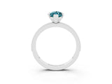 White gold Marquise Cut Blue Topaz Milgrain Pavé Engagement Ring with Four-Prong Setting_3