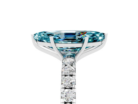 White gold Marquise Cut Blue Topaz Pavé Solitaire Engagement Ring with Four-Prong Setting_17