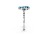 White gold Marquise Cut Blue Topaz Pave Band Solitaire Ring with Four-Prong Setting_38