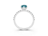 White gold Marquise Cut Blue Topaz Pave Band Solitaire Ring with Four-Prong Setting_39