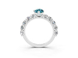 White gold Marquise Cut Blue Topaz Prong Setting with Side Stones on a Pave Band_3