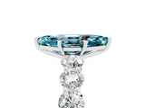 White gold Marquise Cut Blue Topaz Prong Setting with Side Stones on a Pave Band_5