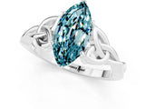 White gold Marquise Cut Blue Topaz Solitaire Celtic Knot Ring with Four-Prong Setting_13