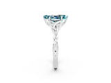 White gold Marquise Cut Blue Topaz Solitaire Celtic Knot Ring with Four-Prong Setting_14