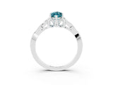 White gold Marquise Cut Blue Topaz Solitaire Celtic Knot Ring with Four-Prong Setting_15