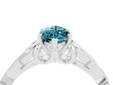 White gold Marquise Cut Blue Topaz Solitaire Celtic Knot Ring with Four-Prong Setting_16