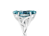 White gold Marquise Cut Blue Topaz Solitaire Celtic Knot Ring with Four-Prong Setting_17