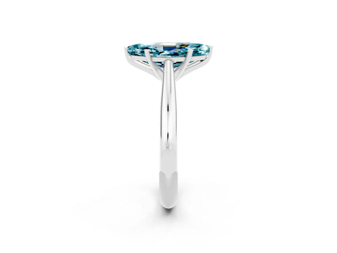 White gold Marquise Cut Blue Topaz Solitaire Engagement Ring with Cathedral Setting and Four-Prong Mount_14