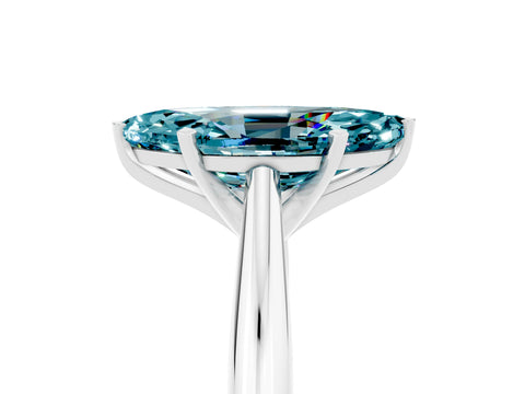 White gold Marquise Cut Blue Topaz Solitaire Engagement Ring with Cathedral Setting and Four-Prong Mount_29