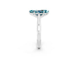 White gold Marquise Cut Blue Topaz Solitaire Engagement Ring with Cathedral Setting and Four-Prong Mount_32