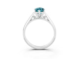 White gold Marquise Cut Blue Topaz Solitaire Engagement Ring with Cathedral Setting and Four-Prong Mount_33