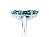 White gold Marquise Cut Blue Topaz Solitaire Engagement Ring with Cathedral Setting and Four-Prong Mount_35