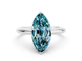 White gold Marquise Cut Blue Topaz Solitaire Engagement Ring with Cathedral Setting and Four-Prong Mount_36