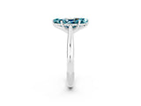 White gold Marquise Cut Blue Topaz Solitaire Engagement Ring with Cathedral Setting and Four-Prong Mount_38