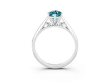 White gold Marquise Cut Blue Topaz Solitaire Engagement Ring with Cathedral Setting and Four-Prong Mount_39