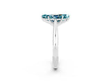White gold Marquise Cut Blue Topaz Solitaire Engagement Ring with Cathedral Setting and Four-Prong Mount_86