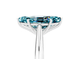 White gold Marquise Cut Blue Topaz Solitaire Engagement Ring with Cathedral Setting and Four-Prong Mount_89