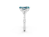 White gold Marquise Cut Blue Topaz Solitaire Engagement Ring with Celtic Knot Band and Four-Prong Setting_2