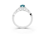 White gold Marquise Cut Blue Topaz Solitaire Engagement Ring with Celtic Knot Band and Four-Prong Setting_3