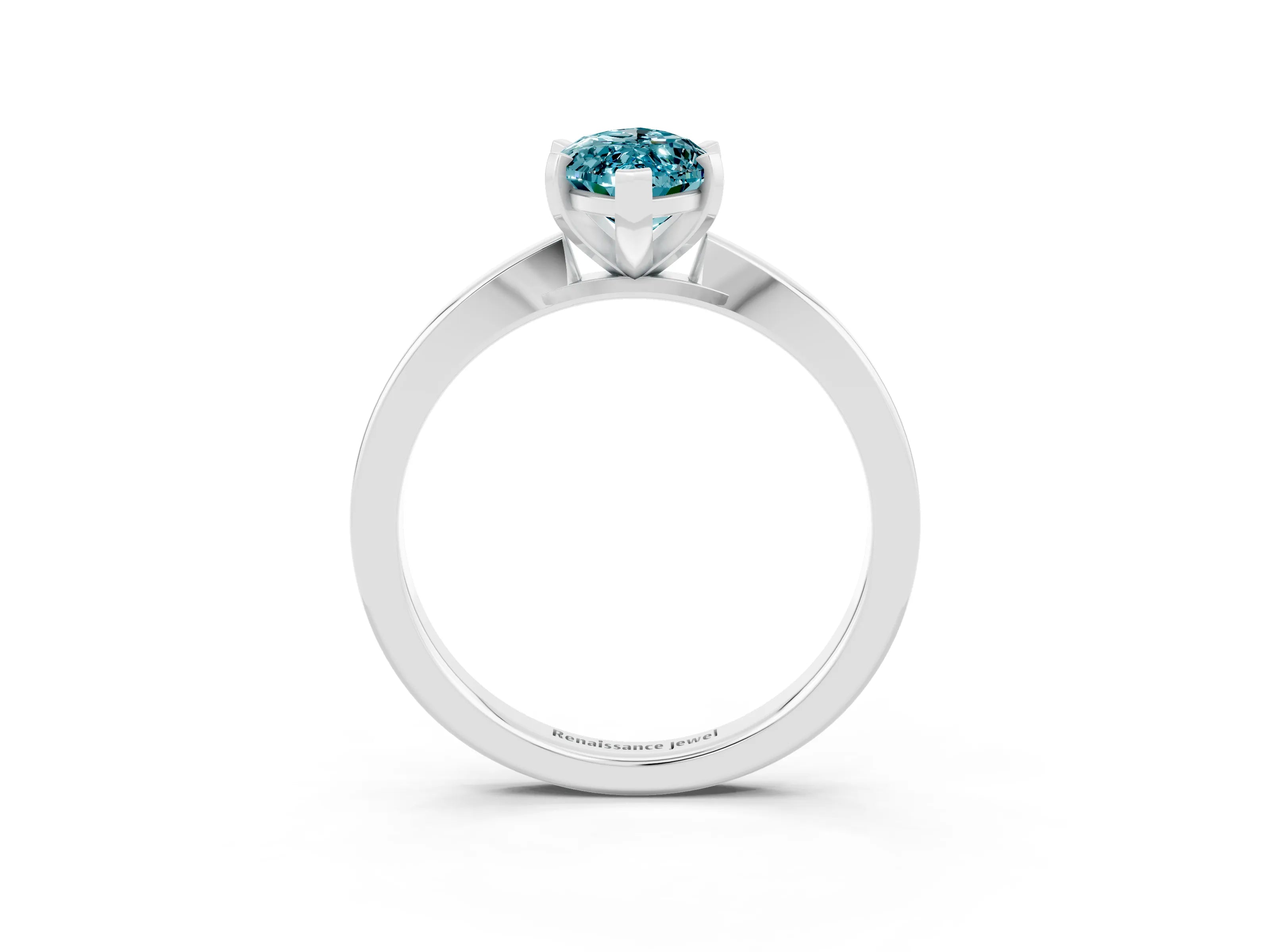 White gold Marquise Cut Blue Topaz Solitaire Engagement Ring with Classic Band and Four-Prong Setting_39