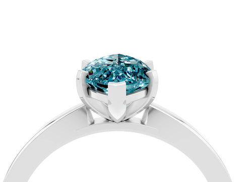 White gold Marquise Cut Blue Topaz Solitaire Engagement Ring with Classic Band and Four-Prong Setting_40